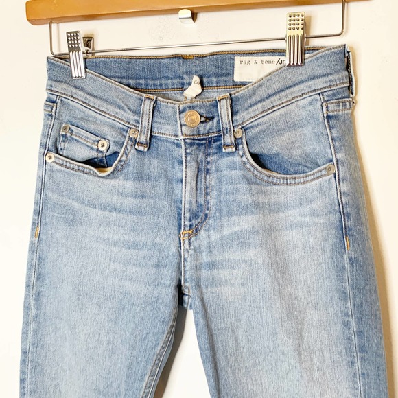 Rag & Bone Stretch Capri Jeans Button Closure Blue - Picture 4 of 8